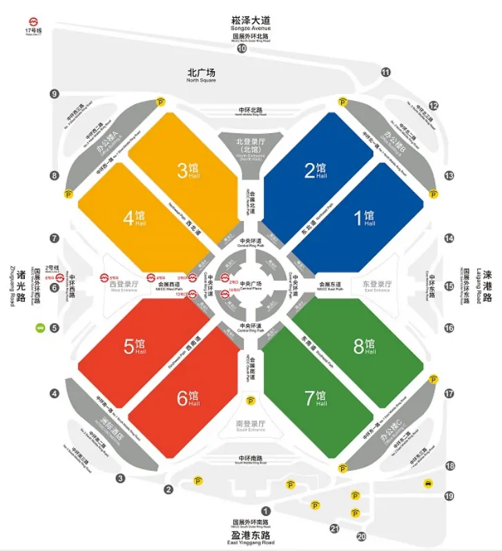Схема центра NECC, где проходит выставка остекления в Китае. © neccsh.com 